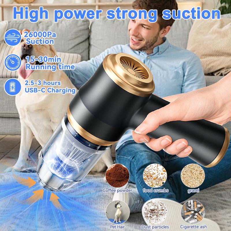 BELBUY Handheld Car Vacuum Cleaner, 19000Pa Vacuum Cleaner and Air Gun, 120W High-Power Wireless Handheld Car Vacuum Cleaner, Equipped with Two Filters and Multiple Nozzles, Suitable for Cars, Homes, Offices, and Pets.