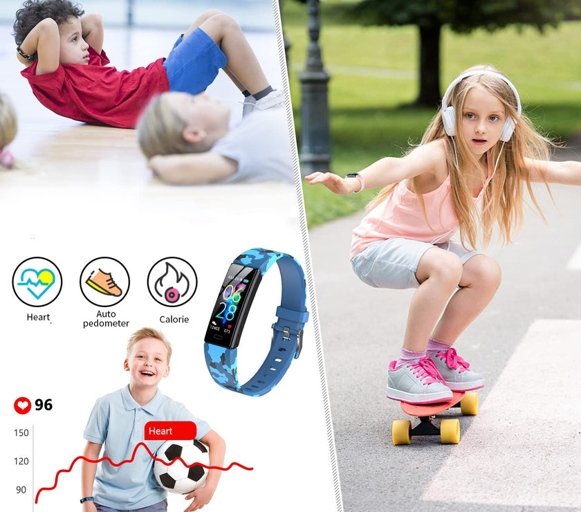 Kids Watch Fitness Tracker, Fitness Watches for Kids, Activity Tracker with Pedometers, Stopwatch, IP68 Waterproof, 11 Sport Modes Smart Watch for Kids Age 6-16 Years Old