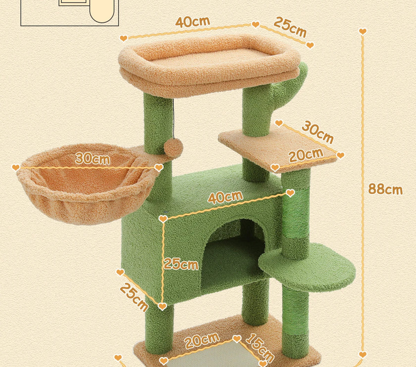 Cat Tree for Large Cats Cat Tower for Indoor Cats with Large Hammock Cat Condo House and Scratching Post Cat Activity Tree