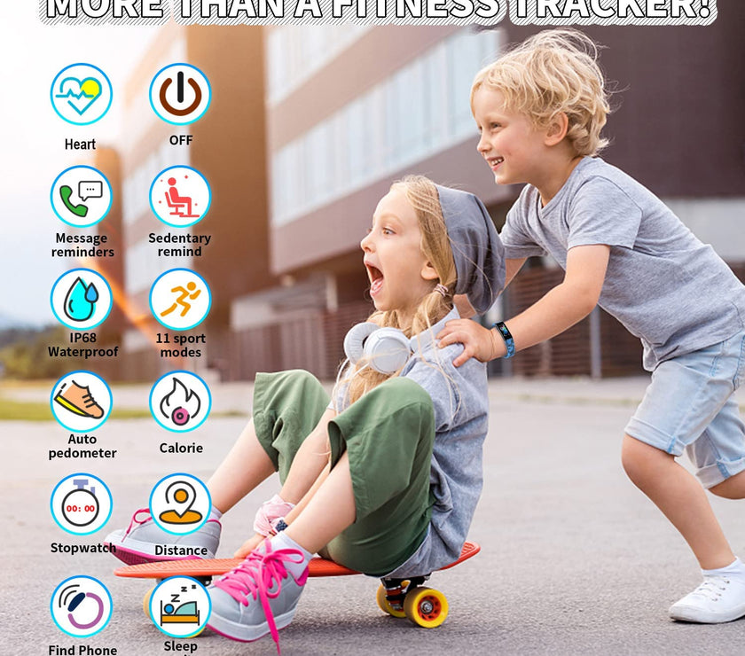 Kids Watch Fitness Tracker, Fitness Watches for Kids, Activity Tracker with Pedometers, Stopwatch, IP68 Waterproof, 11 Sport Modes Smart Watch for Kids Age 6-16 Years Old