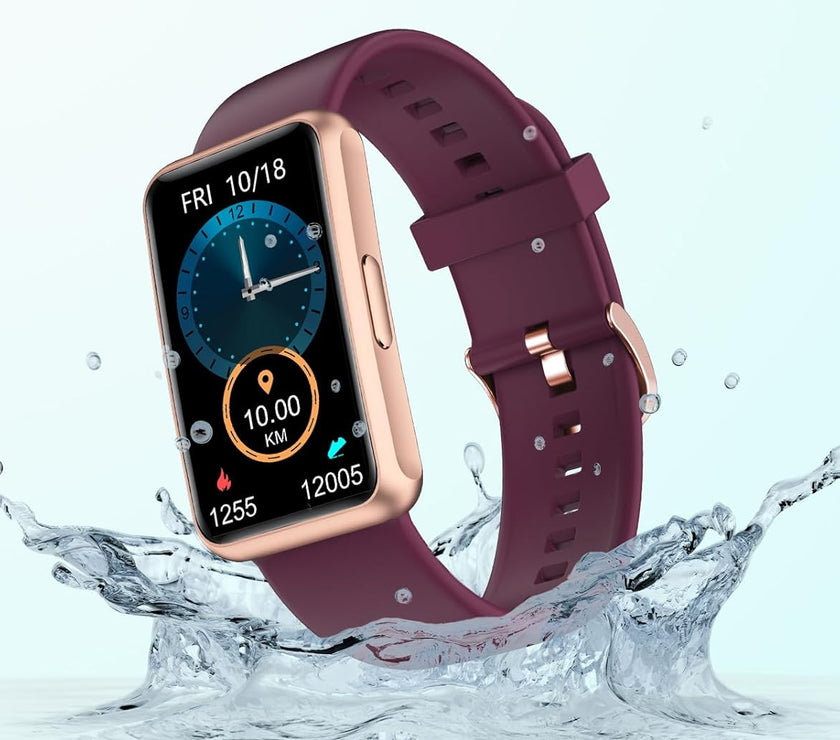 Fitness Tracker No Bluetooth No APP No Phone Needed, Fitness Watch for Men Women Parents IP68 Waterproof with Full Touch Screen Steps Calories Counter Sleep Tracker Alarm Clocks (Purple)