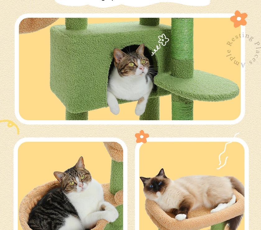 Cat Tree for Large Cats Cat Tower for Indoor Cats with Large Hammock Cat Condo House and Scratching Post Cat Activity Tree