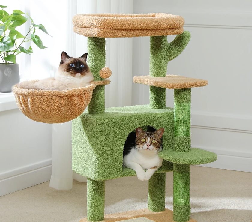 Cat Tree for Large Cats Cat Tower for Indoor Cats with Large Hammock Cat Condo House and Scratching Post Cat Activity Tree
