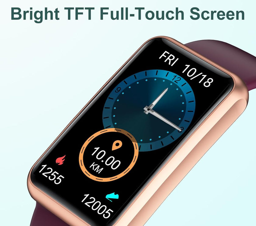 Fitness Tracker No Bluetooth No APP No Phone Needed, Fitness Watch for Men Women Parents IP68 Waterproof with Full Touch Screen Steps Calories Counter Sleep Tracker Alarm Clocks (Purple)