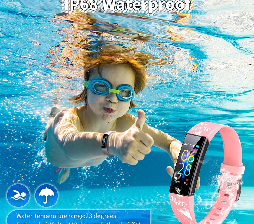 Kids Watch Fitness Tracker, Fitness Watches for Kids, Activity Tracker with Pedometers, Stopwatch, IP68 Waterproof, 11 Sport Modes Smart Watch for Kids Age 6-16 Years Old