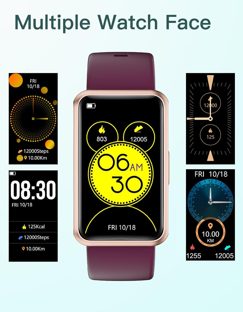 Fitness Tracker No Bluetooth No APP No Phone Needed, Fitness Watch for Men Women Parents IP68 Waterproof with Full Touch Screen Steps Calories Counter Sleep Tracker Alarm Clocks (Purple)
