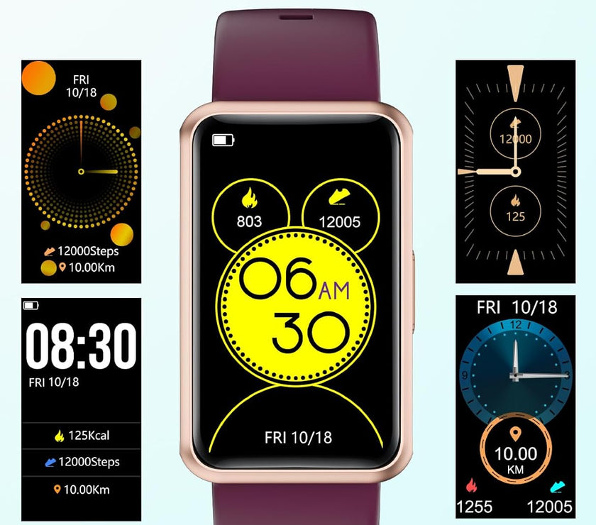 Fitness Tracker No Bluetooth No APP No Phone Needed, Fitness Watch for Men Women Parents IP68 Waterproof with Full Touch Screen Steps Calories Counter Sleep Tracker Alarm Clocks (Purple)