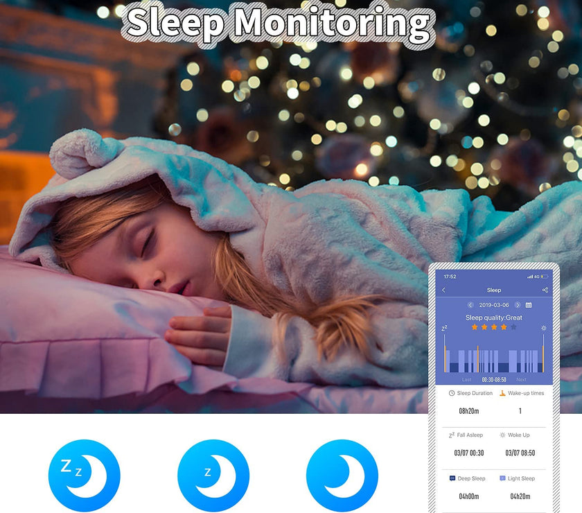 Kids Watch Fitness Tracker, Fitness Watches for Kids, Activity Tracker with Pedometers, Stopwatch, IP68 Waterproof, 11 Sport Modes Smart Watch for Kids Age 6-16 Years Old