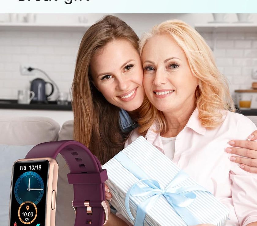 Fitness Tracker No Bluetooth No APP No Phone Needed, Fitness Watch for Men Women Parents IP68 Waterproof with Full Touch Screen Steps Calories Counter Sleep Tracker Alarm Clocks (Purple)