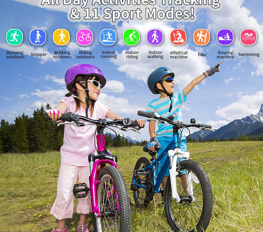 Kids Watch Fitness Tracker, Fitness Watches for Kids, Activity Tracker with Pedometers, Stopwatch, IP68 Waterproof, 11 Sport Modes Smart Watch for Kids Age 6-16 Years Old